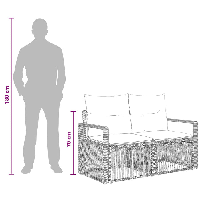 Havesofa Sæt 9 stk. Grå polyrattan