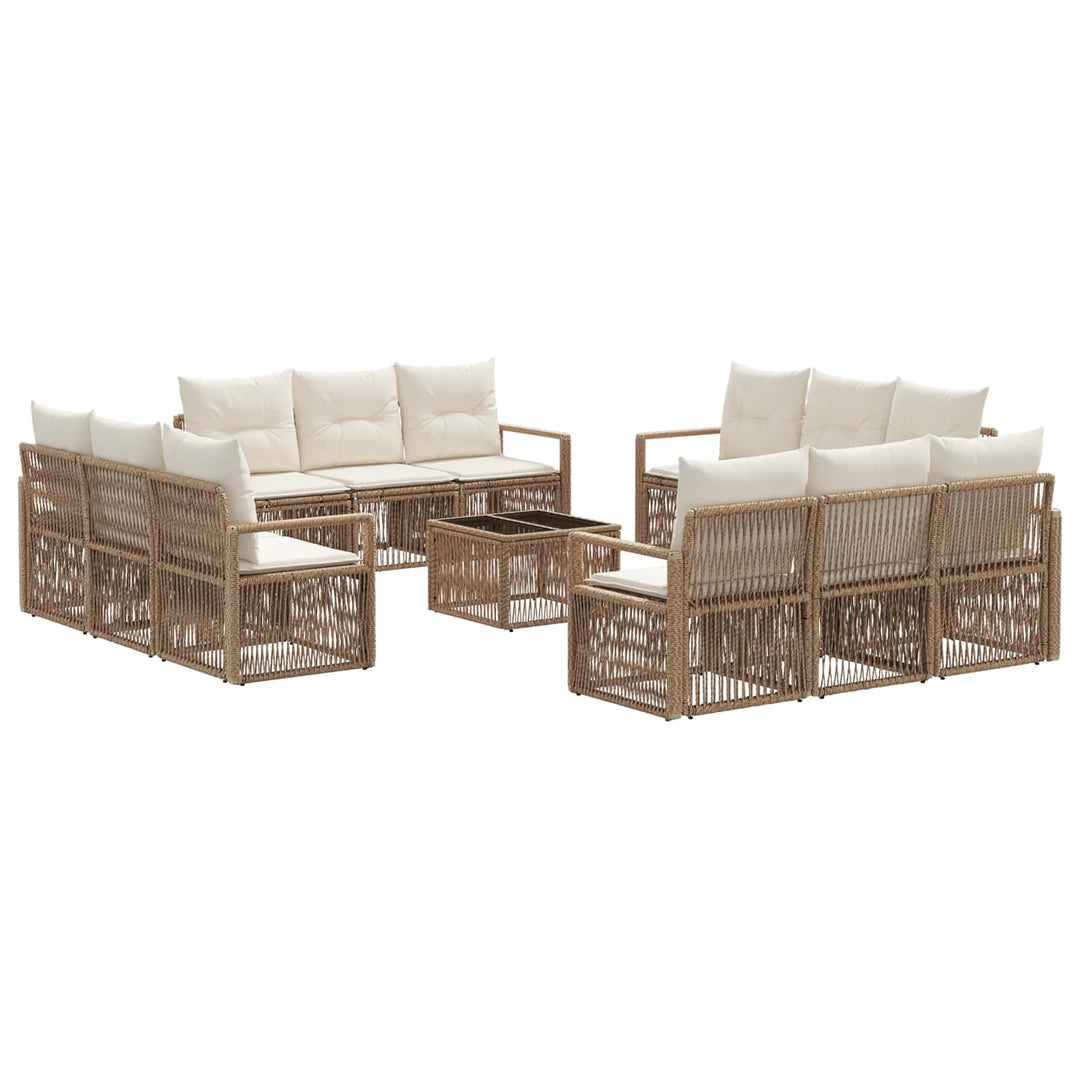 Havesofa Sæt 13 stk. Beige polyrattan