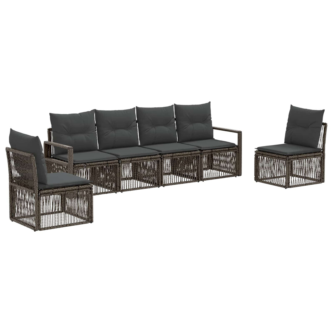 Havesofa Sæt 6 stk. Grå polyrattan