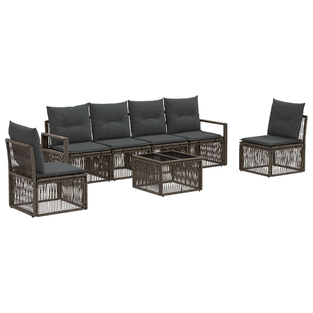 Havesofa Sæt 7 stk. Grå polyrattan