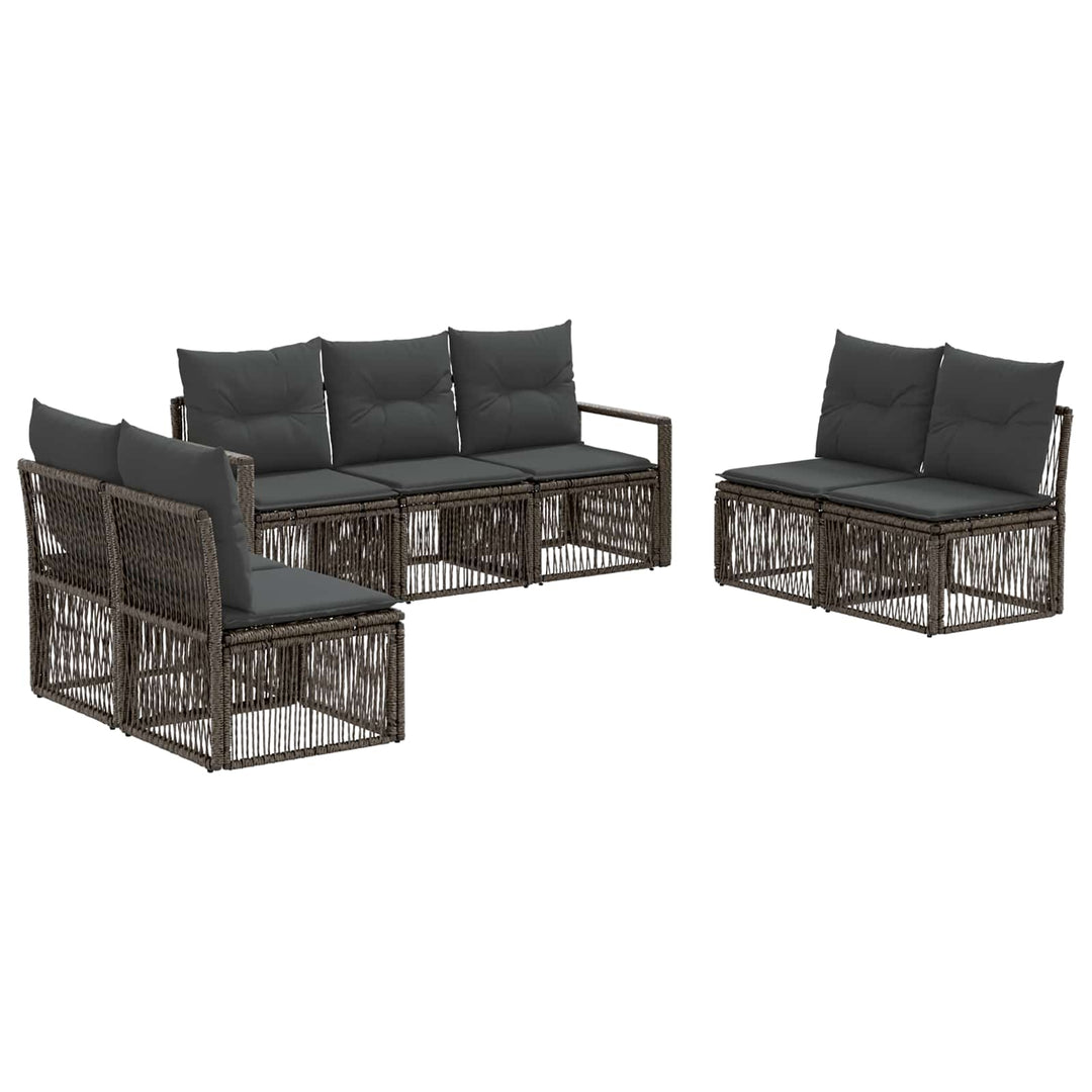 Havesofa Sæt 7 stk. Grå polyrattan