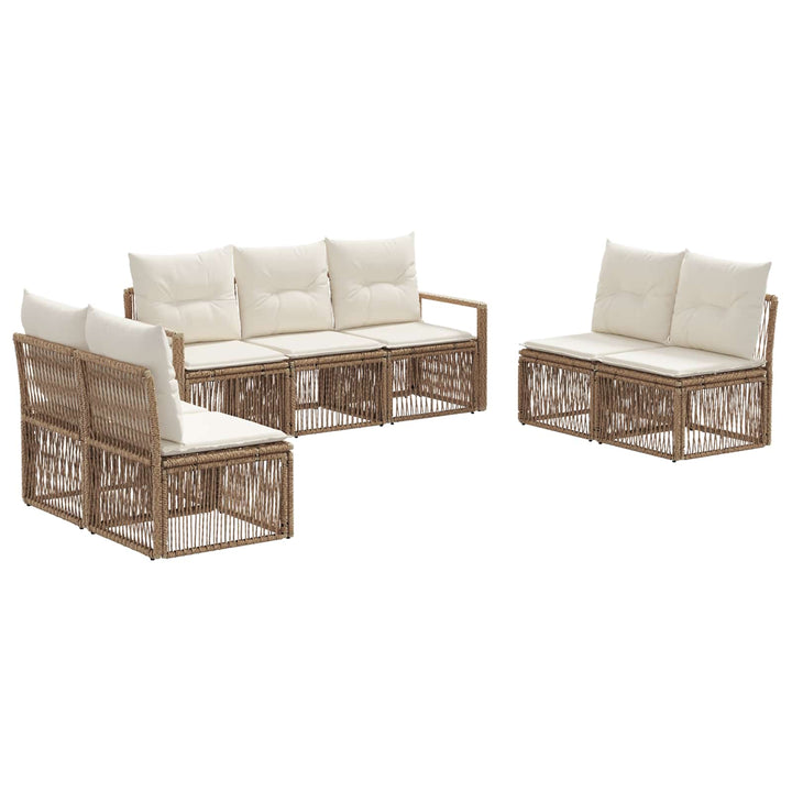Havesofa Sæt 7 stk. Beige polyrattan