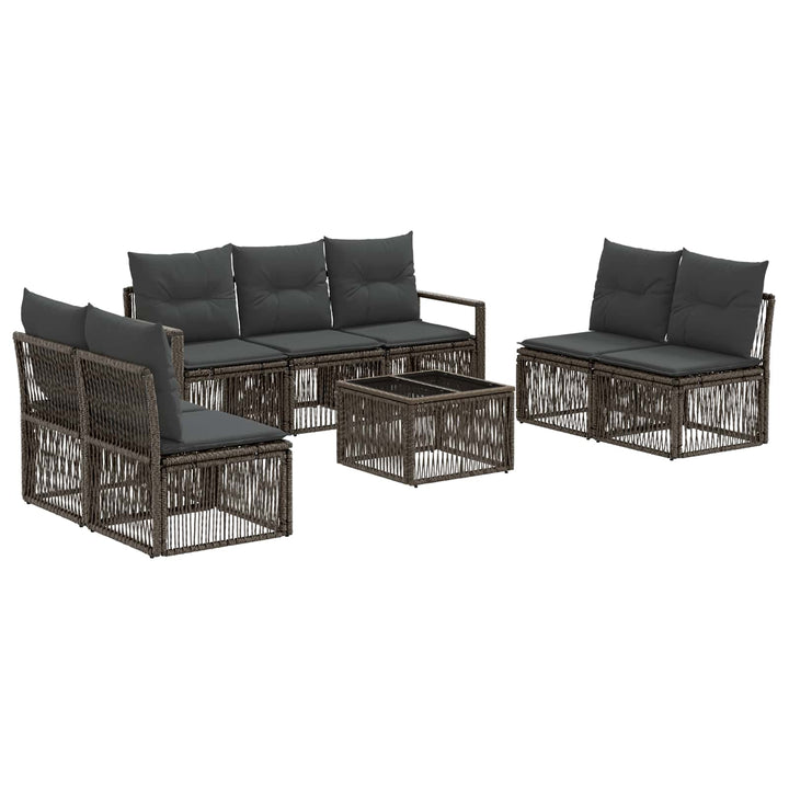 Havesofa Sæt 8 stk. Grå polyrattan
