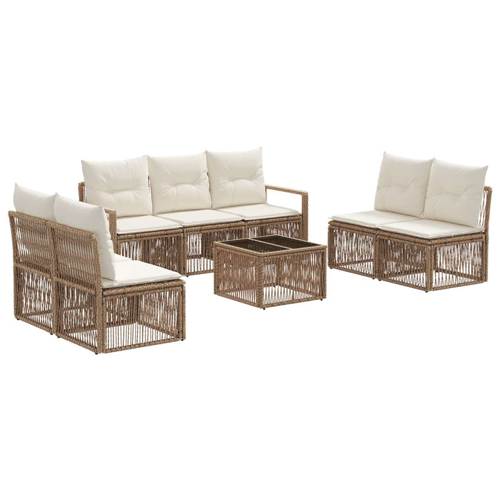 Havesofa Sæt 8 stk. Beige polyrattan