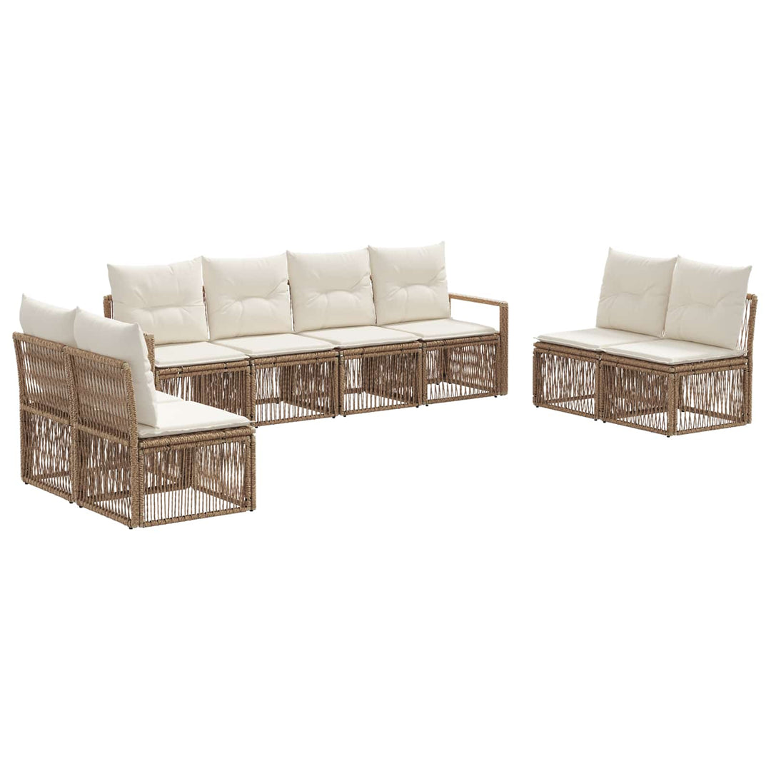 Havesofa Sæt 8 stk. Beige polyrattan