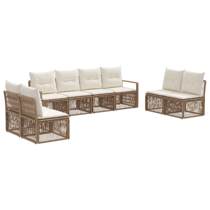 Havesofa Sæt 8 stk. Beige polyrattan