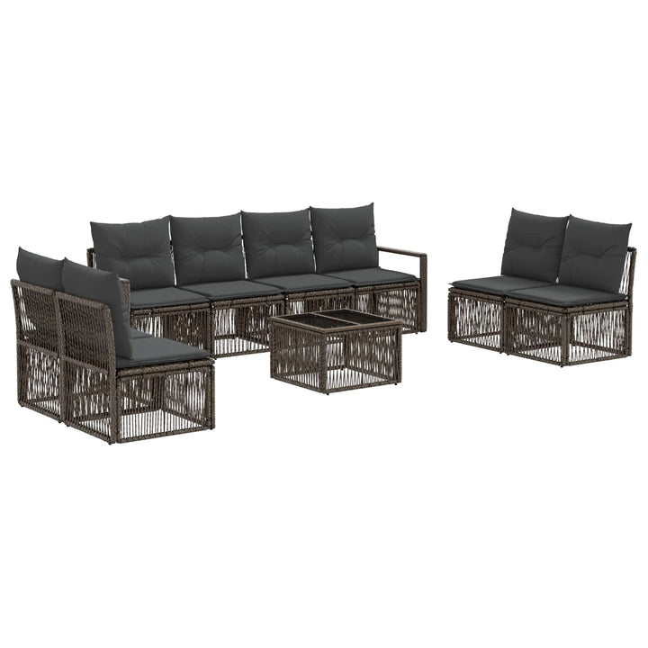 Havesofa Sæt 9 stk. Grå polyrattan