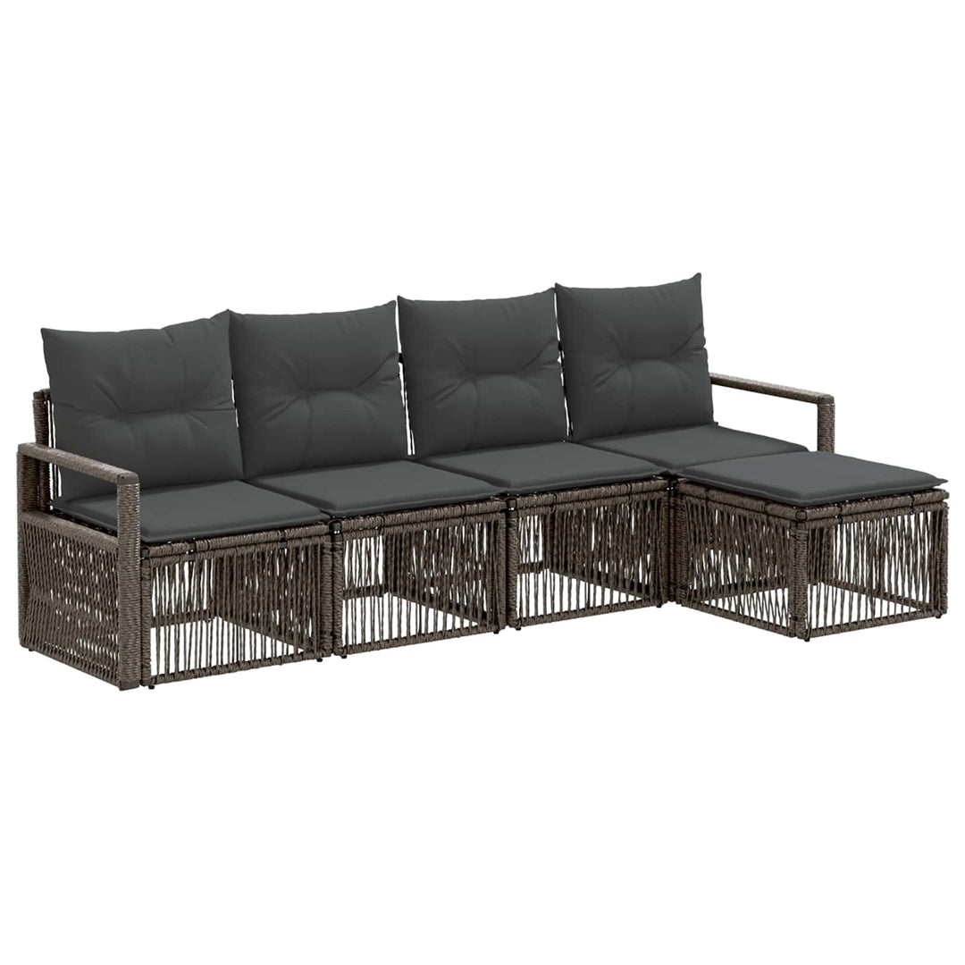 Havesofa Sæt 4 stk. Grå polyrattan