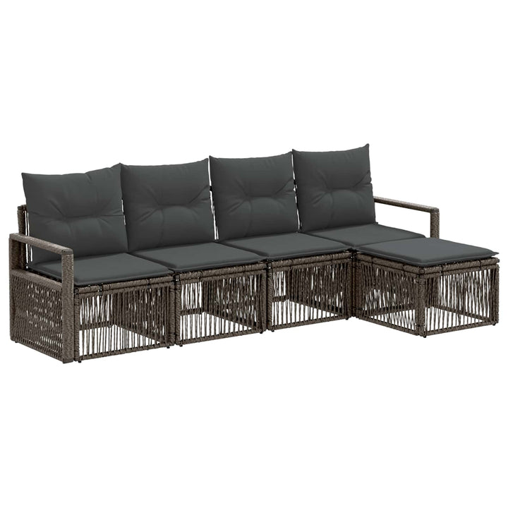 Havesofa Sæt 4 stk. Grå polyrattan