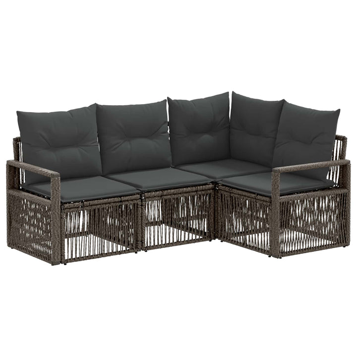 Havesofa Sæt 4 stk. Grå polyrattan