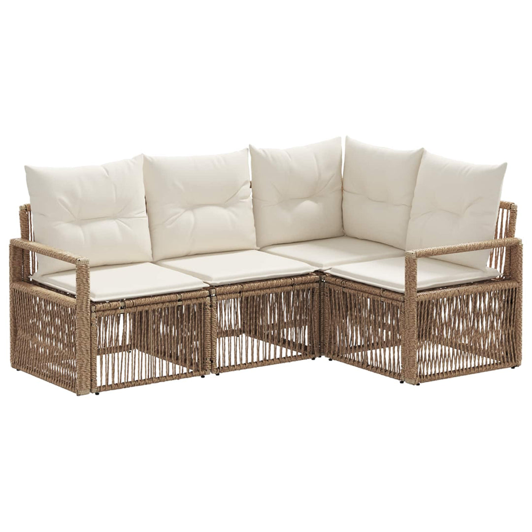 Havesofa Sæt 4 stk. Beige polyrattan
