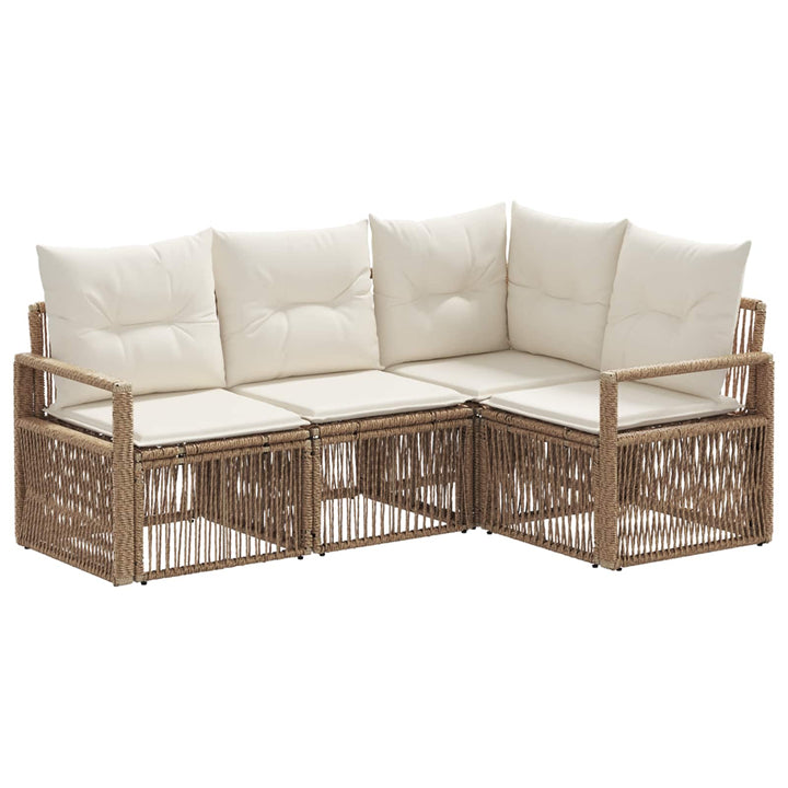 Havesofa Sæt 4 stk. Beige polyrattan