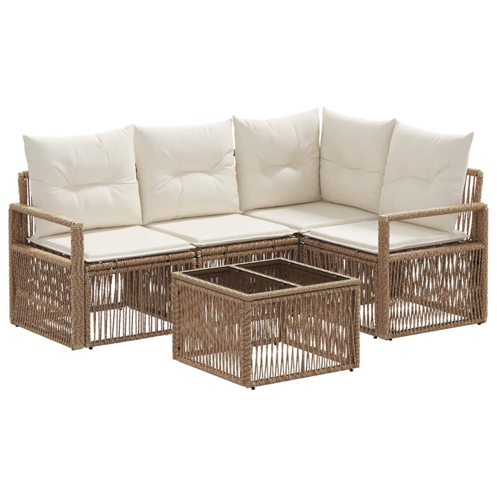 Havesofa Sæt 5 stk. Beige polyrattan