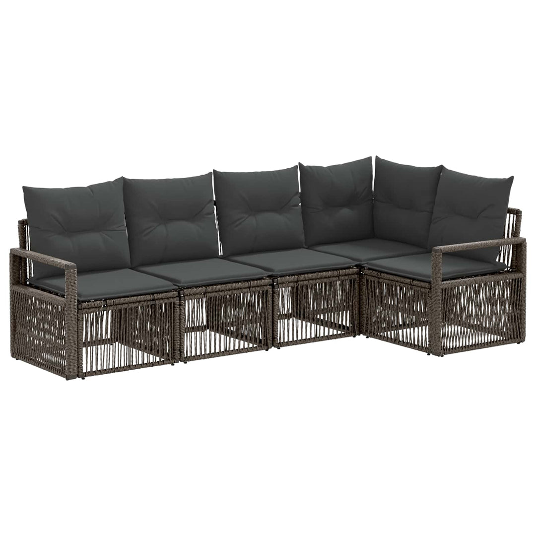 Havesofa Sæt 5 stk. Grå polyrattan