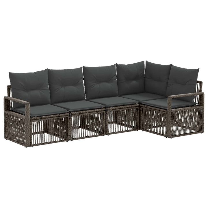 Havesofa Sæt 5 stk. Grå polyrattan