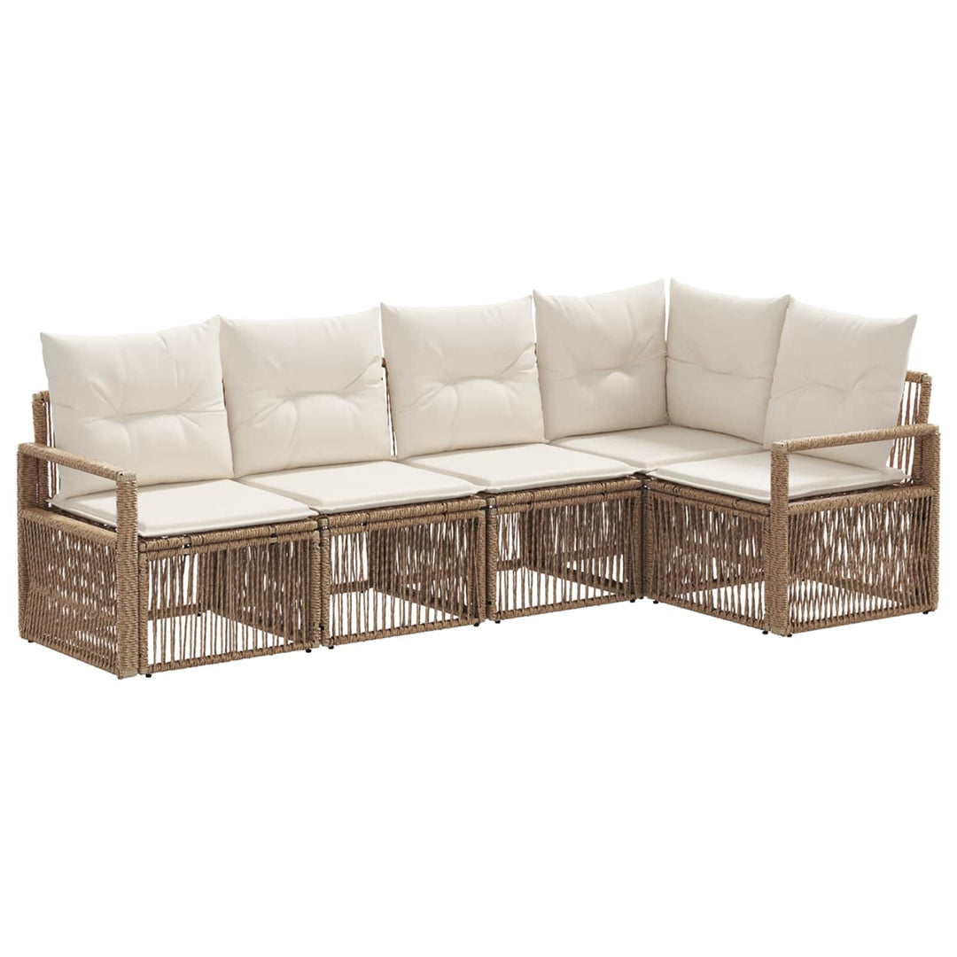 Havesofa Sæt 5 stk. Beige polyrattan
