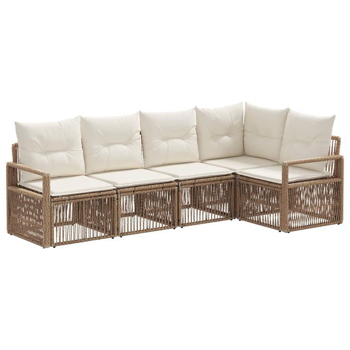 Havesofa Sæt 5 stk. Beige polyrattan