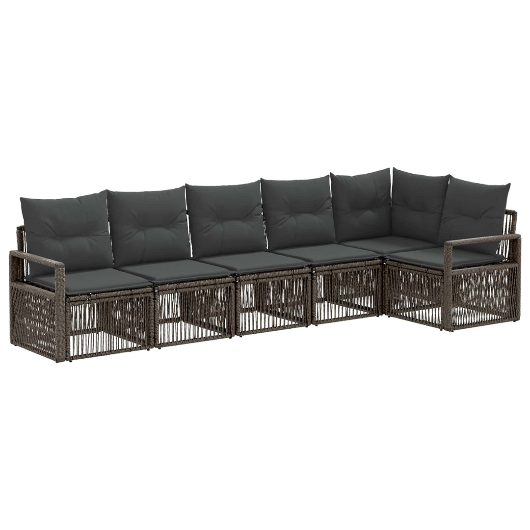 Havesofa Sæt 6 stk. Grå polyrattan