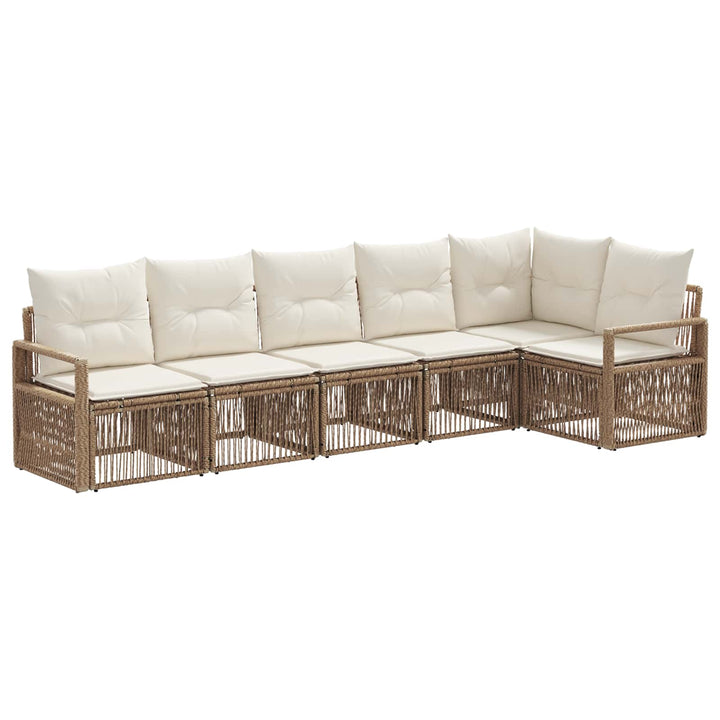 Havesofa Sæt 6 stk. Beige polyrattan