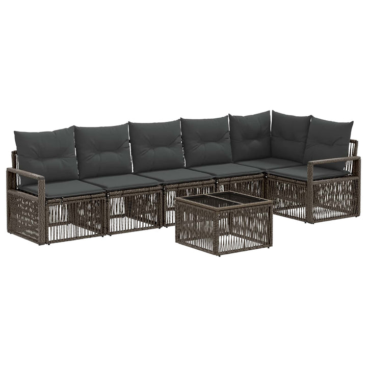 Havesofa Sæt 7 stk. Grå polyrattan