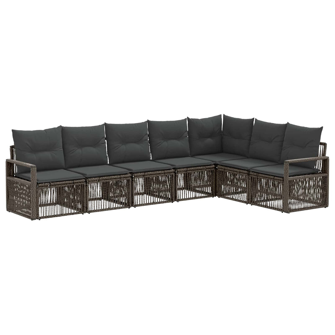 Havesofa Sæt 7 stk. Grå polyrattan