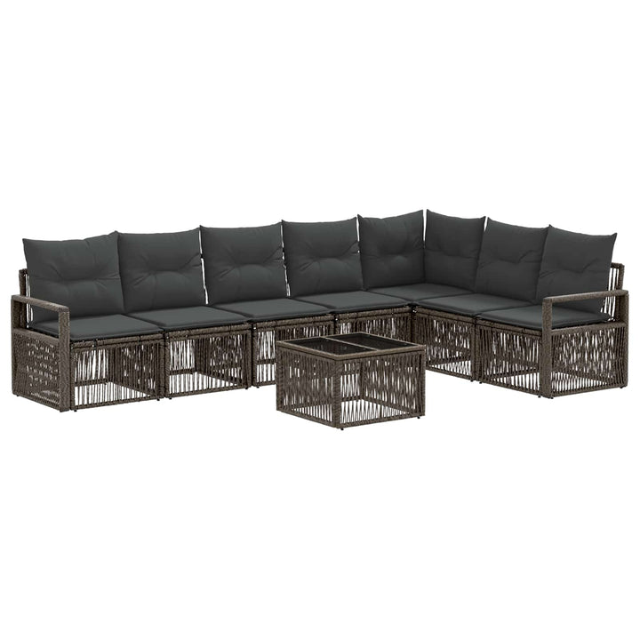 Havesofa Sæt 8 stk. Grå polyrattan