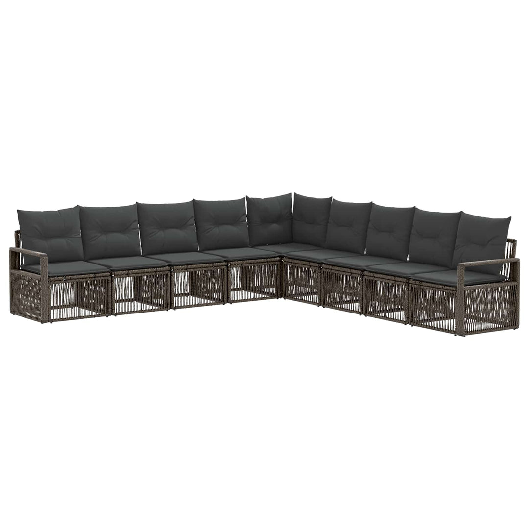 Havesofa Sæt 9 stk. Grå polyrattan