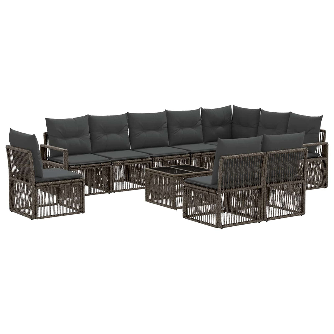 Havesofa Sæt 11 stk. Grå polyrattan