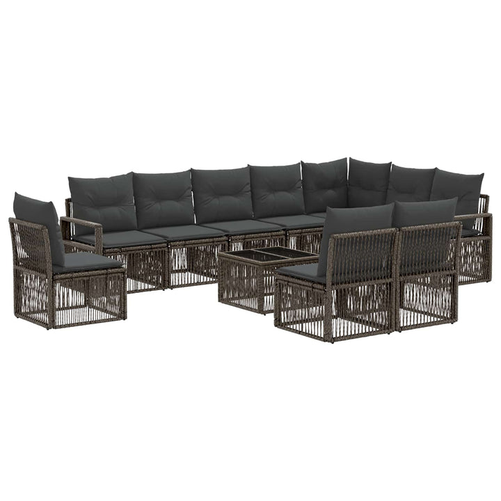 Havesofa Sæt 11 stk. Grå polyrattan