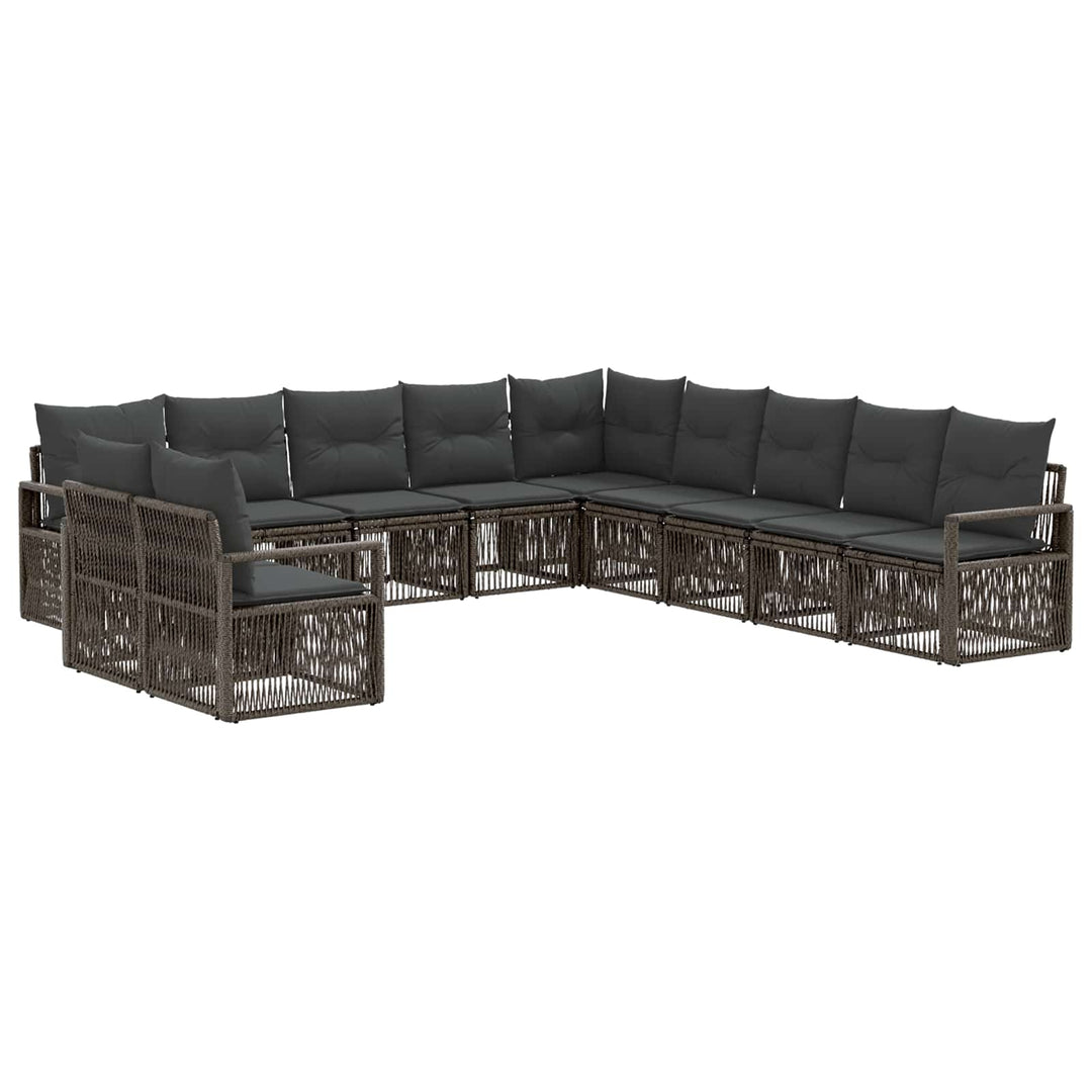 Havesofa Sæt 11 stk. Grå polyrattan