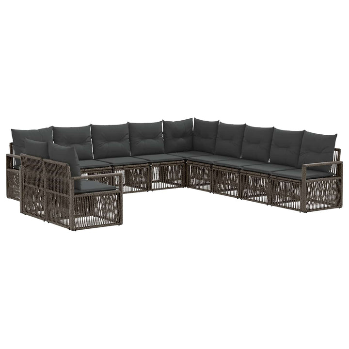 Havesofa Sæt 11 stk. Grå polyrattan