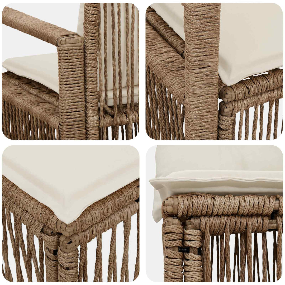 Havesofa Sæt 7 stk. 7-Antal sæder Beige polyrattan