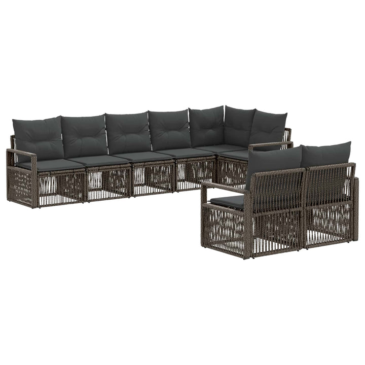 Havesofa Sæt 8 stk. Grå polyrattan