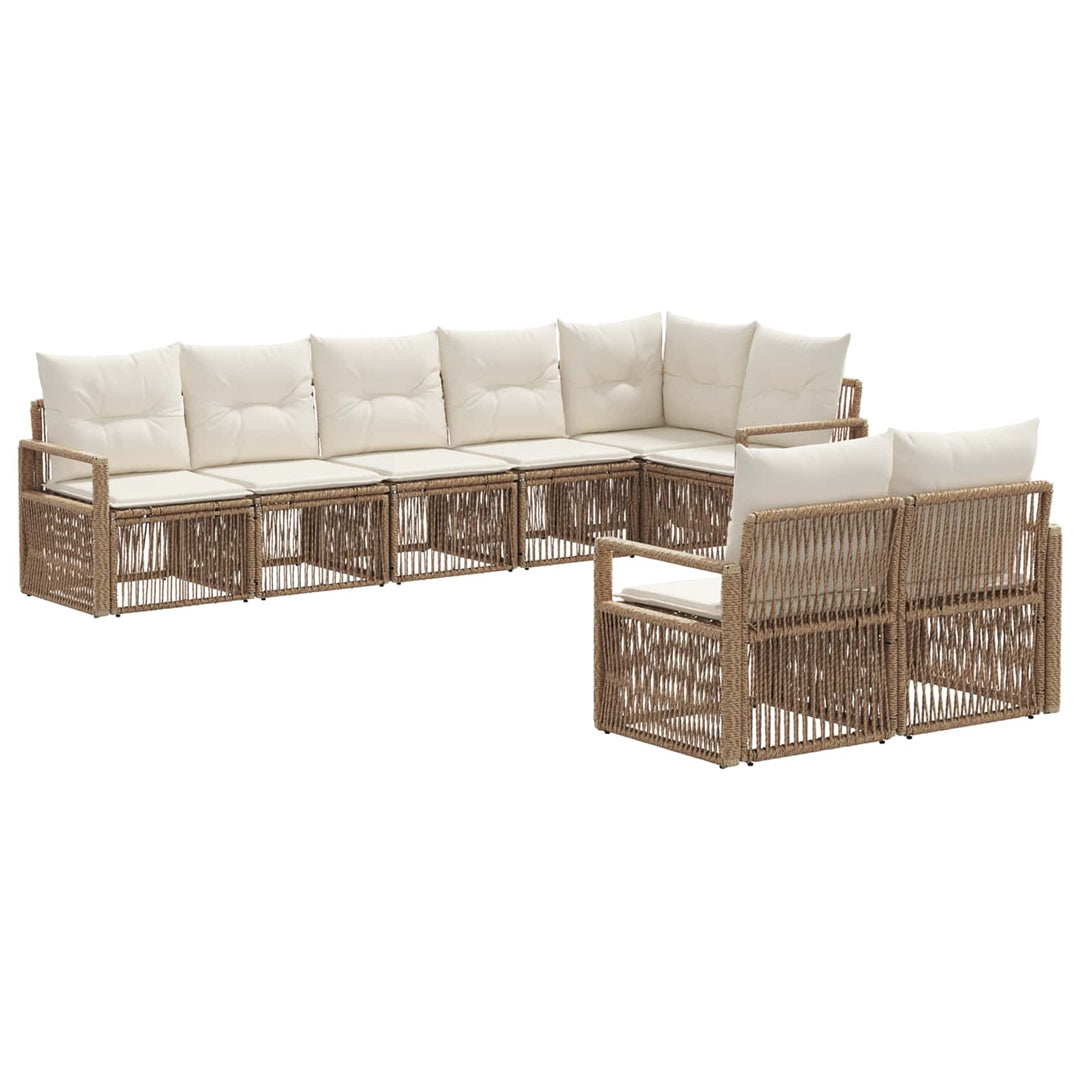 Havesofa Sæt 8 stk. Beige polyrattan