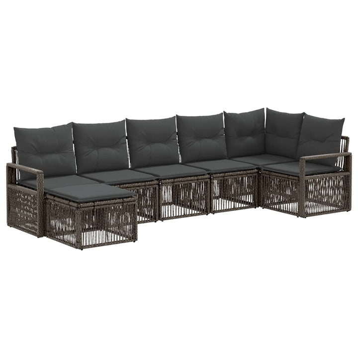 Havesofa Sæt 7 stk. Grå polyrattan
