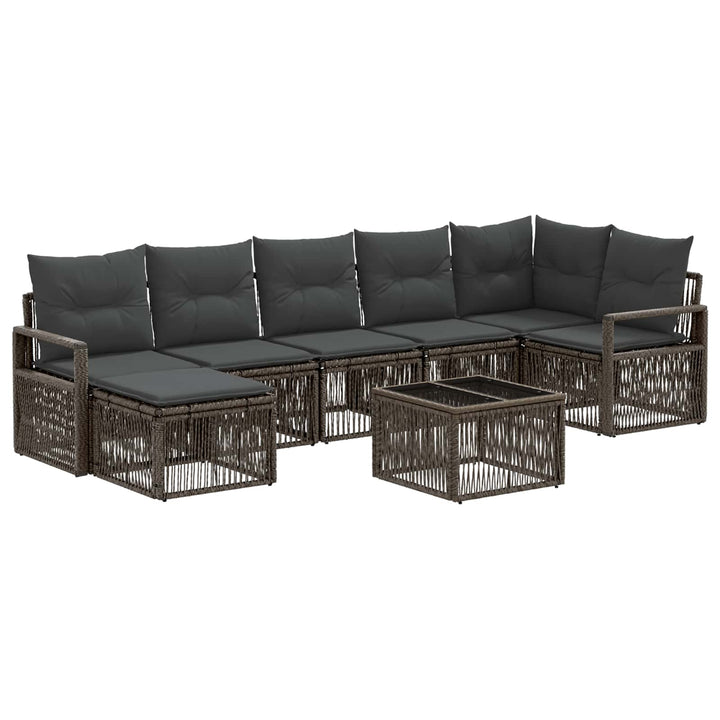 Havesofa Sæt 8 stk. Grå polyrattan
