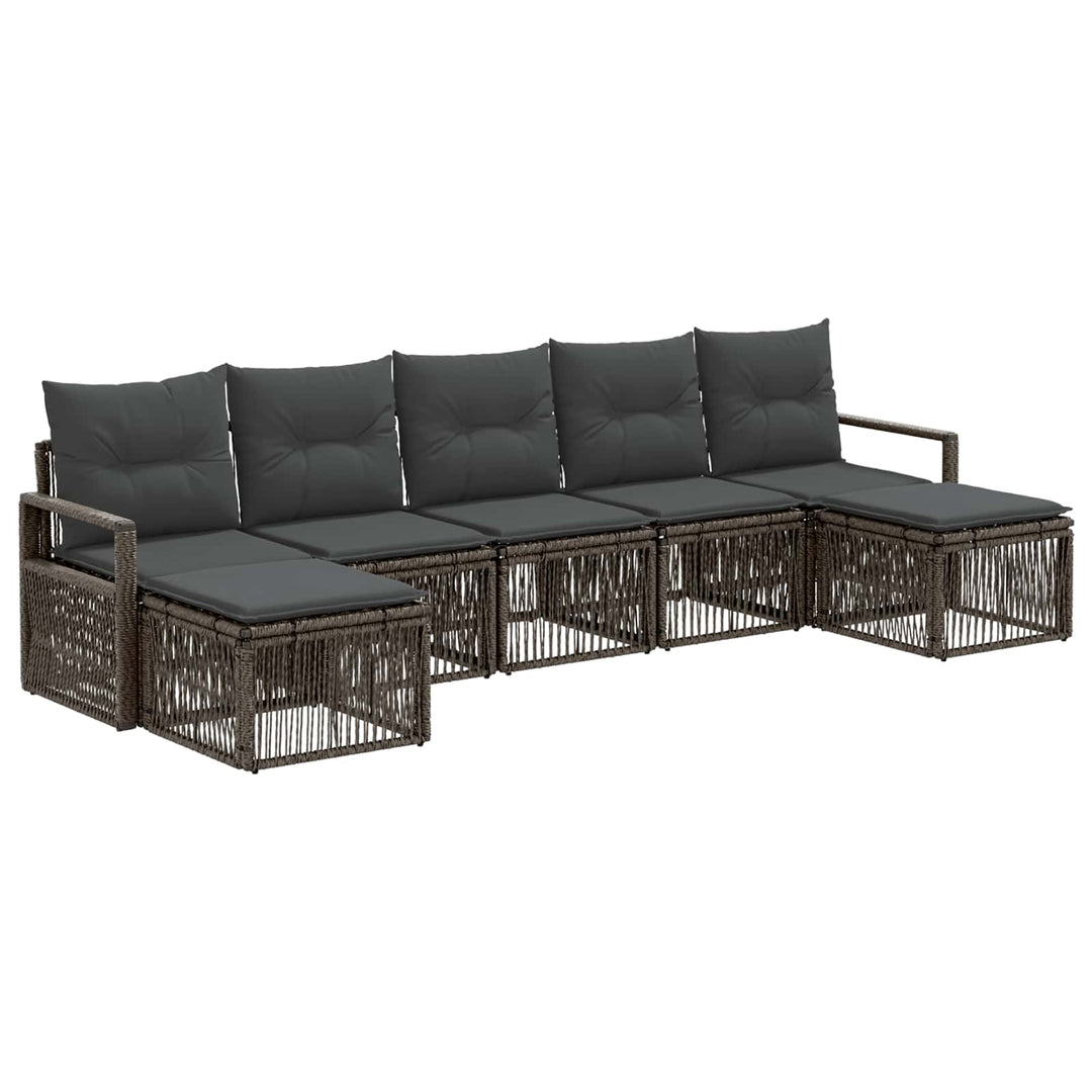 Havesofa Sæt 7 stk. Grå polyrattan