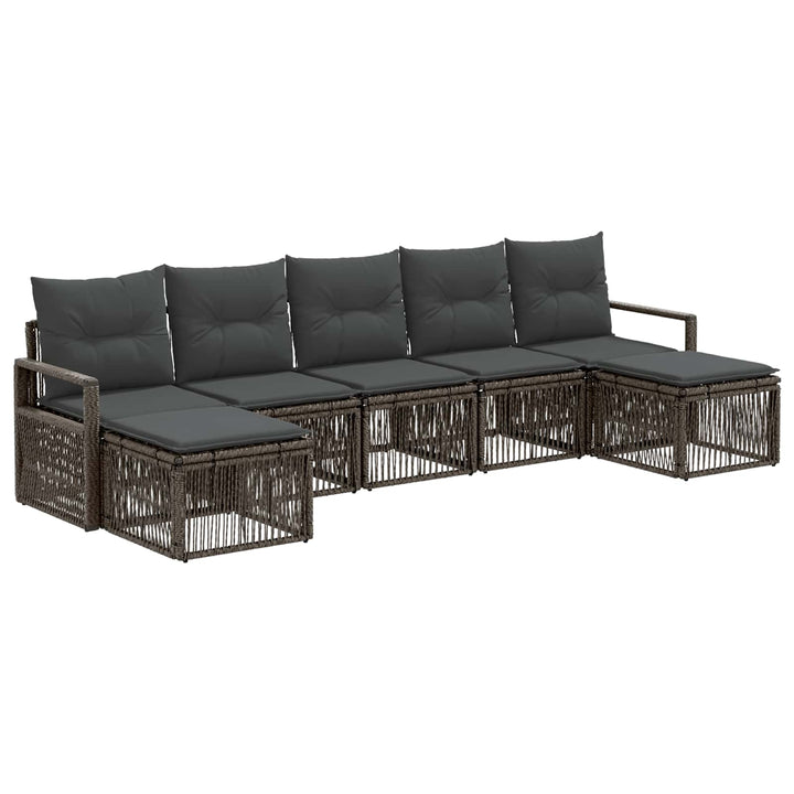 Havesofa Sæt 7 stk. Grå polyrattan