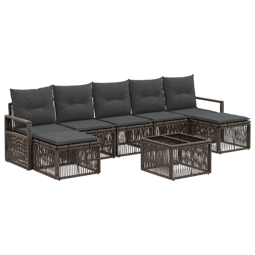Havesofa Sæt 8 stk. Grå polyrattan