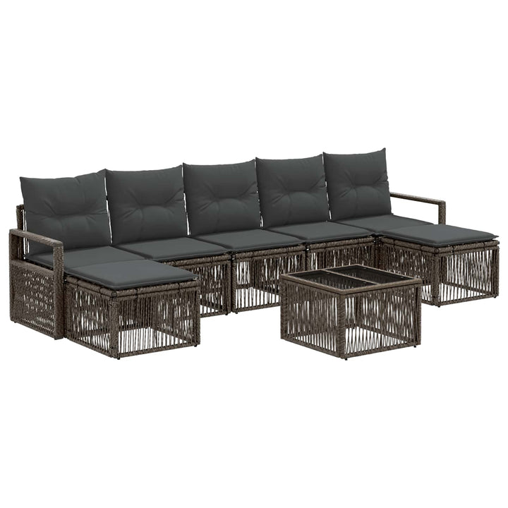 Havesofa Sæt 8 stk. Grå polyrattan