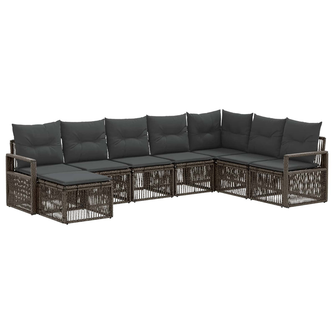 Havesofa Sæt 8 stk. Grå polyrattan