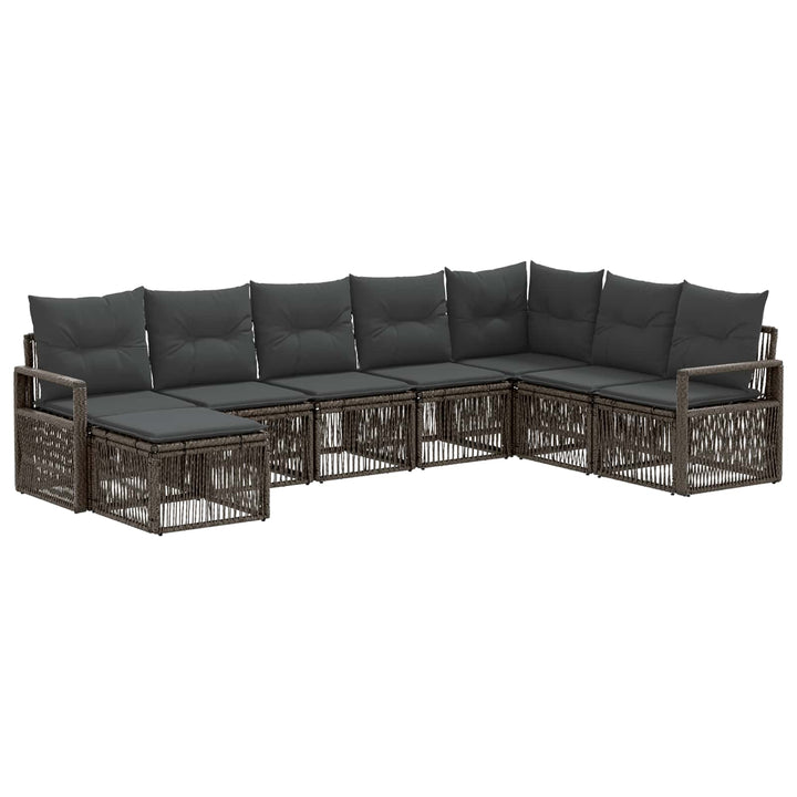 Havesofa Sæt 8 stk. Grå polyrattan