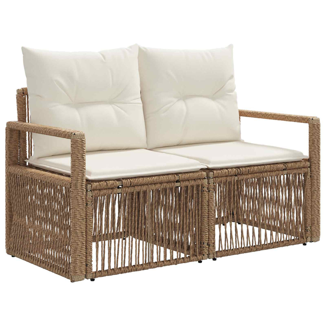 Havesofa Sæt 6 stk. 6-Antal sæder Beige polyrattan