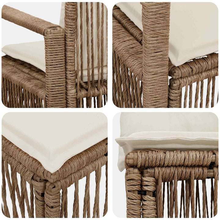 Havesofa Sæt 7 stk. 7-Antal sæder Beige polyrattan