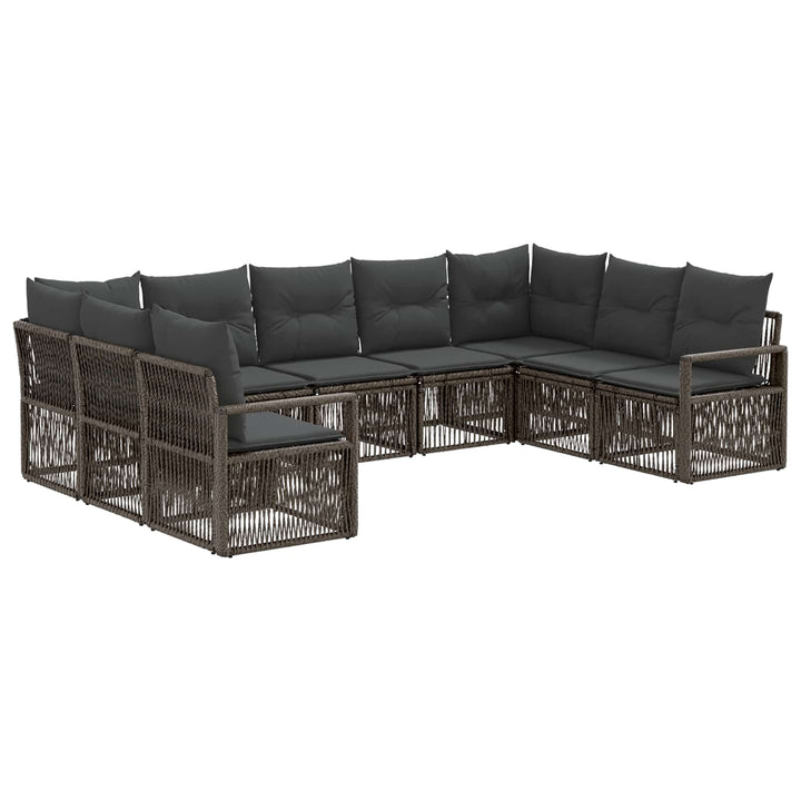 Havesofa Sæt 9 stk. Grå polyrattan