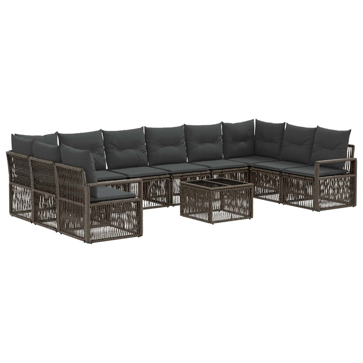 Havesofa Sæt 11 stk. Grå polyrattan