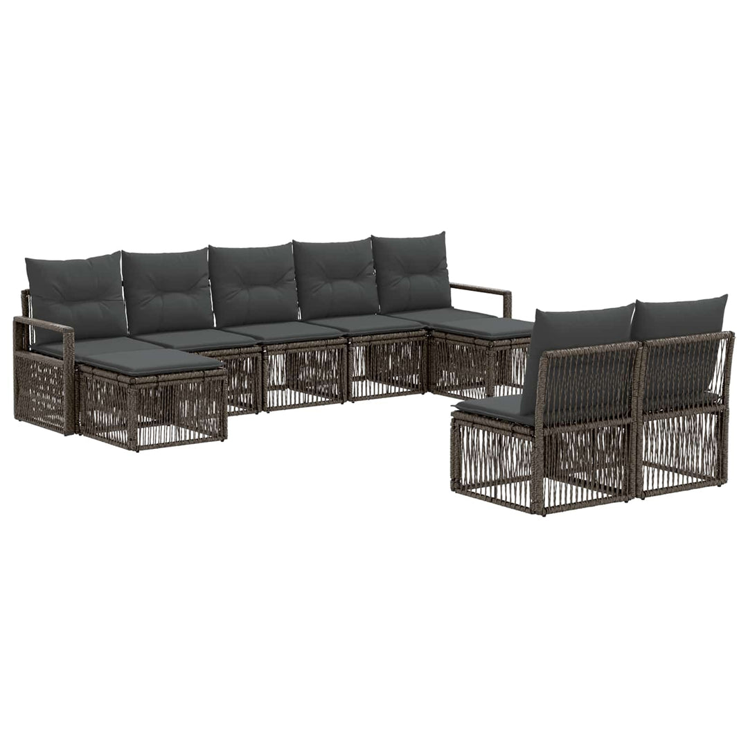 Havesofa Sæt 9 stk. Grå polyrattan