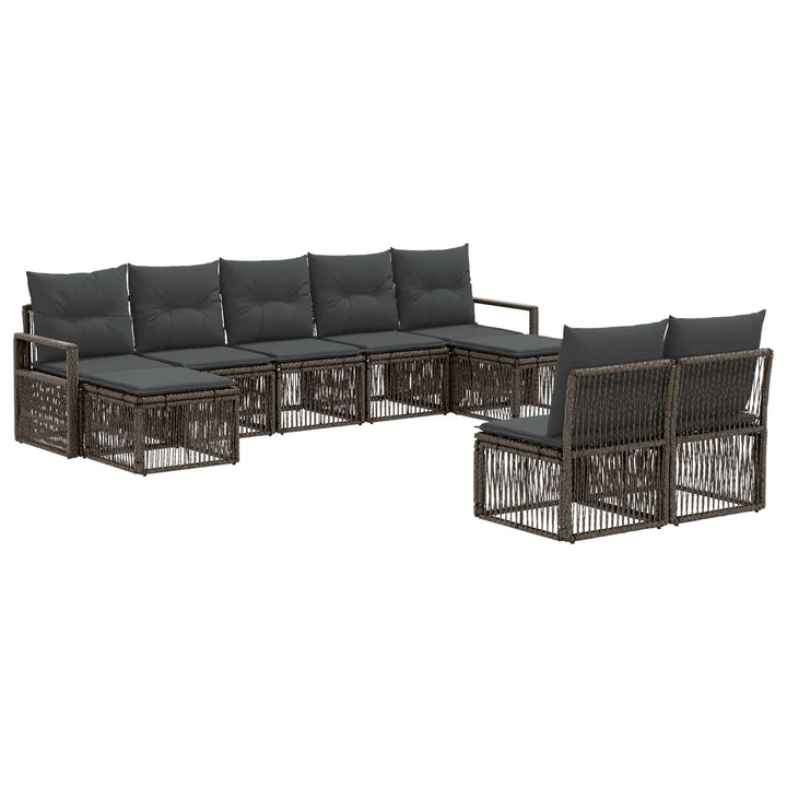 Havesofa Sæt 9 stk. Grå polyrattan