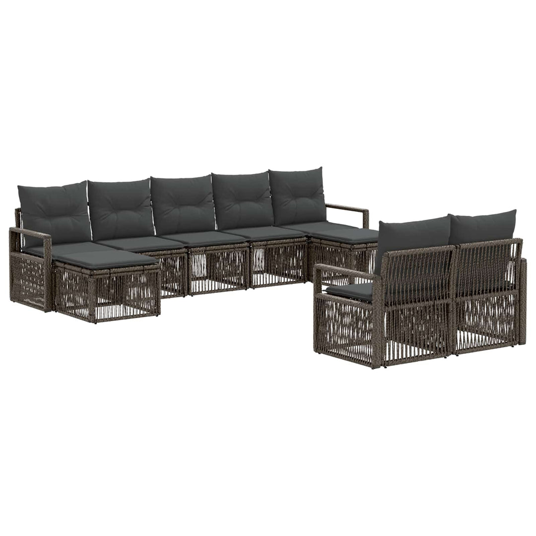 Havesofa Sæt 9 stk. Grå polyrattan