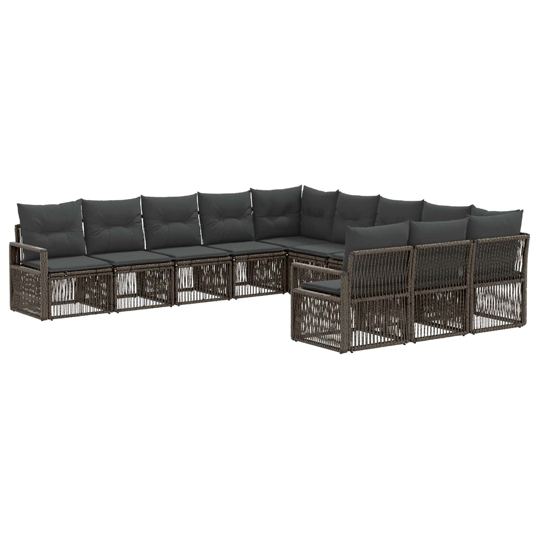 Havesofa Sæt 11 stk. Grå polyrattan
